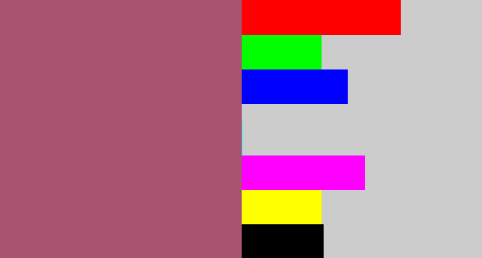 Hex color #a85370 - light plum