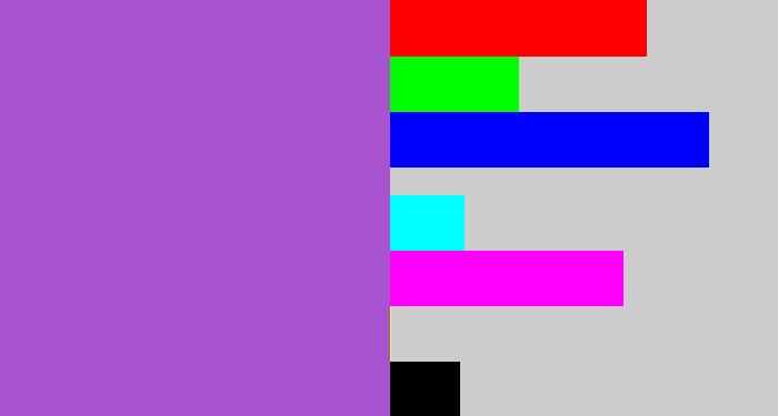 Hex color #a853d0 - lightish purple