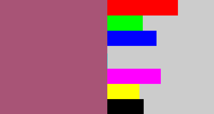 Hex color #a85476 - light plum