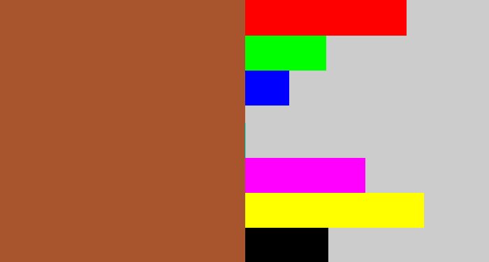 Hex color #a8552d - sienna
