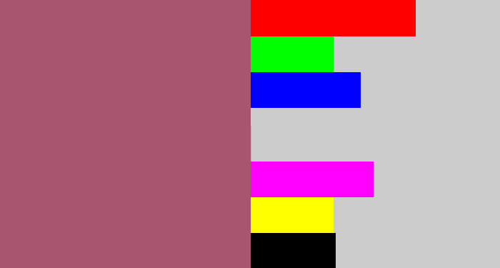 Hex color #a85570 - light plum