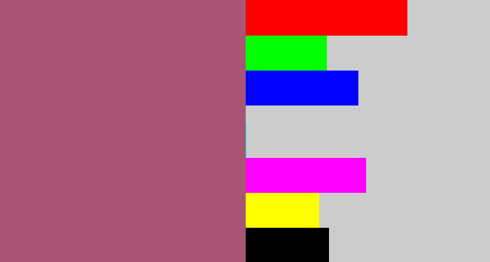 Hex color #a85575 - light plum