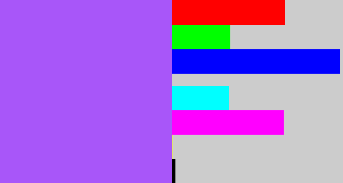 Hex color #a856f9 - lighter purple