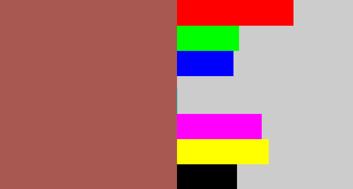 Hex color #a85851 - light maroon
