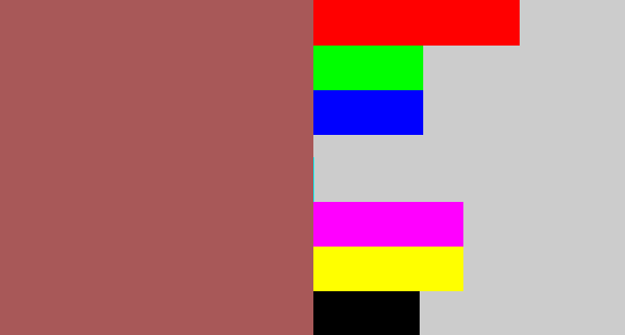 Hex color #a85858 - light maroon