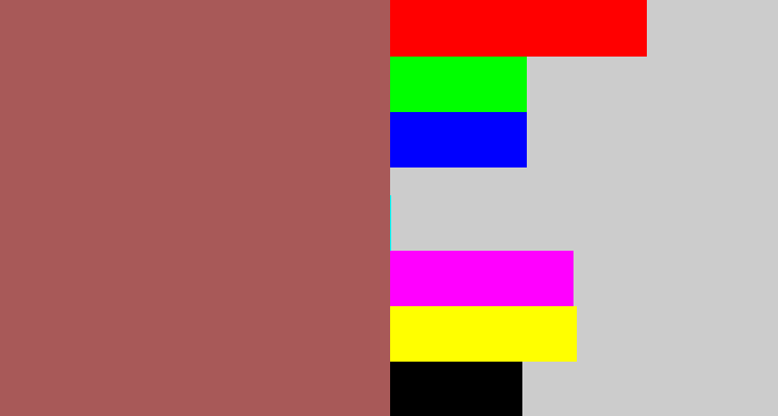 Hex color #a85958 - light maroon