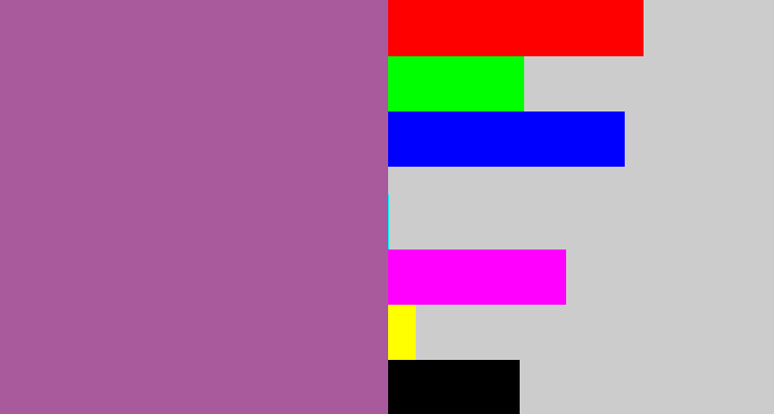 Hex color #a85a9c - purpleish