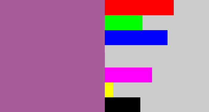 Hex color #a85c9a - purpleish