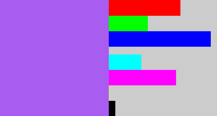 Hex color #a85cf0 - lighter purple