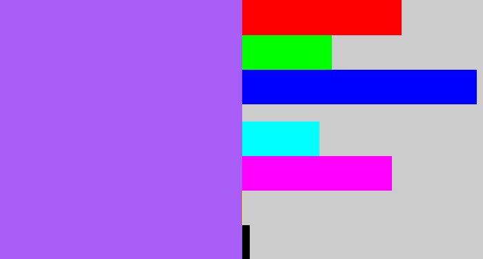 Hex color #a85ef7 - lighter purple