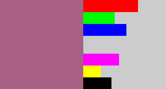 Hex color #a86084 - light plum