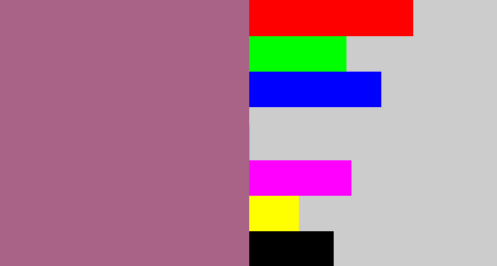 Hex color #a86386 - mauve