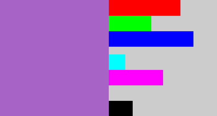 Hex color #a863c6 - amethyst