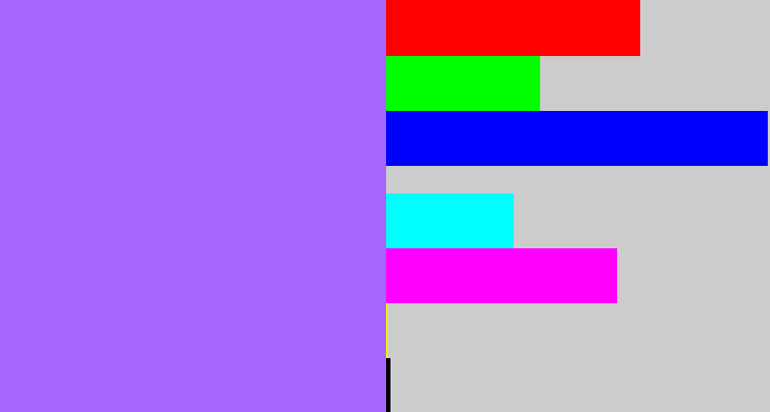 Hex color #a865fc - lighter purple