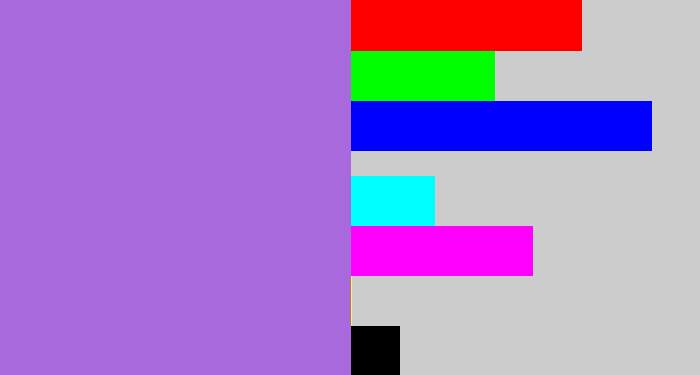 Hex color #a869dc - lightish purple