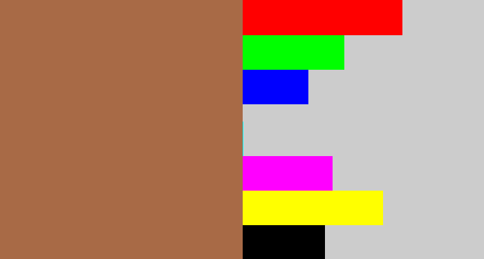 Hex color #a86a46 - earth