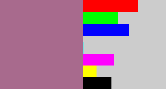 Hex color #a86a8d - mauve