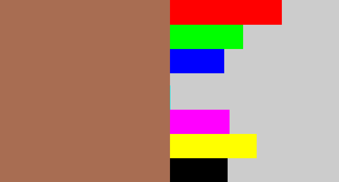 Hex color #a86d52 - brownish