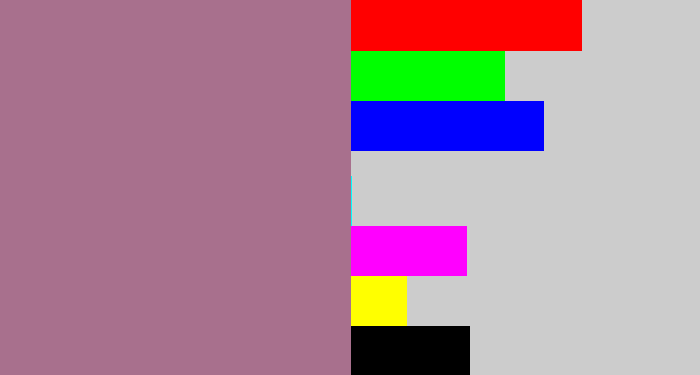 Hex color #a8708d - mauve