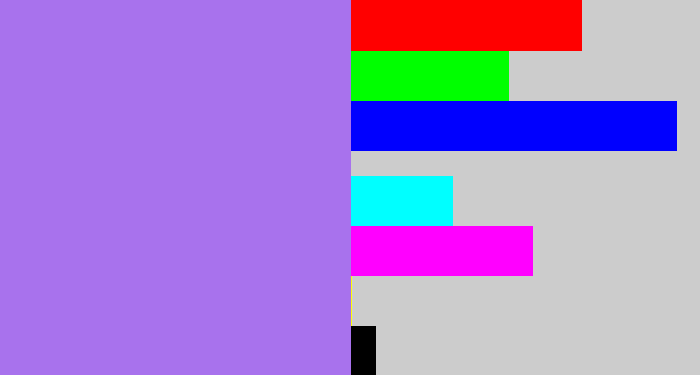 Hex color #a872ed - light urple