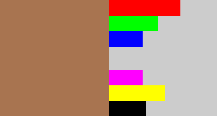 Hex color #a87450 - puce