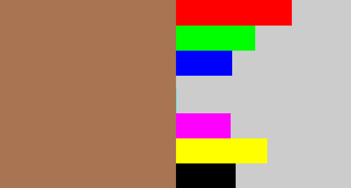 Hex color #a87451 - puce