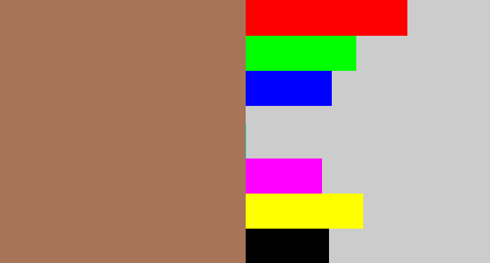 Hex color #a87458 - puce