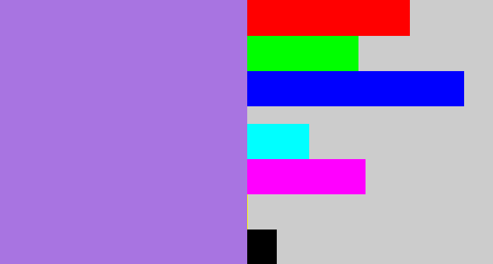 Hex color #a874e1 - light urple