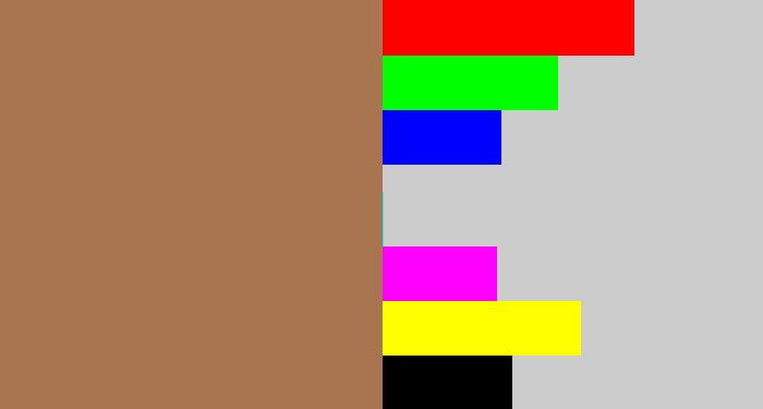 Hex color #a87550 - puce