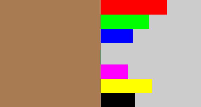 Hex color #a87b52 - puce
