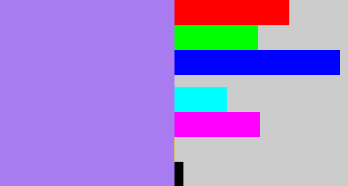 Hex color #a87bf1 - light urple