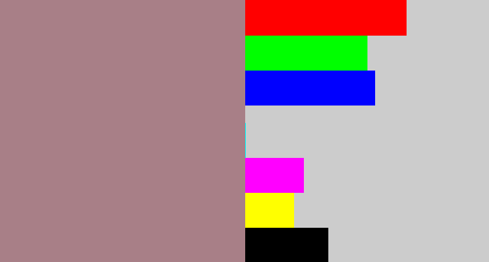 Hex color #a87f87 - mauve