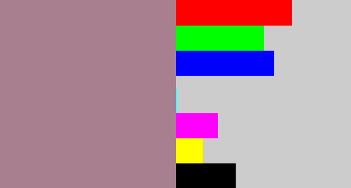 Hex color #a87f8e - mauve
