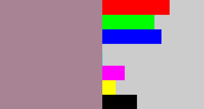 Hex color #a88393 - purpley grey