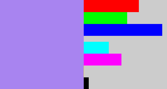 Hex color #a884f0 - light urple