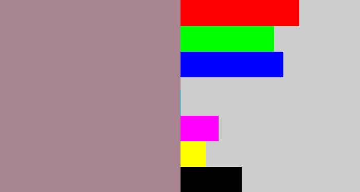Hex color #a88591 - purpley grey