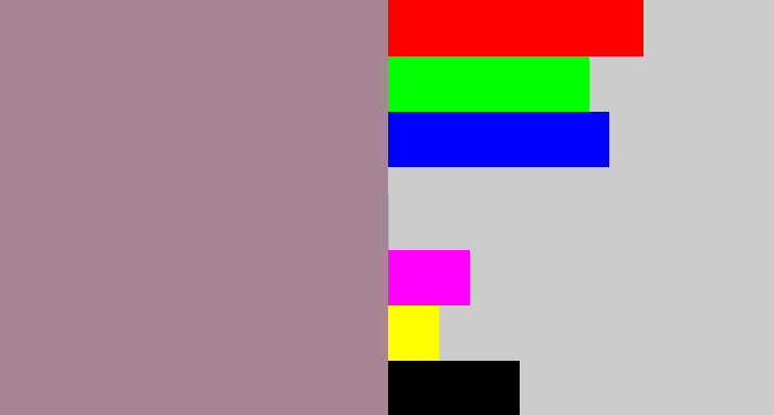 Hex color #a88592 - purpley grey