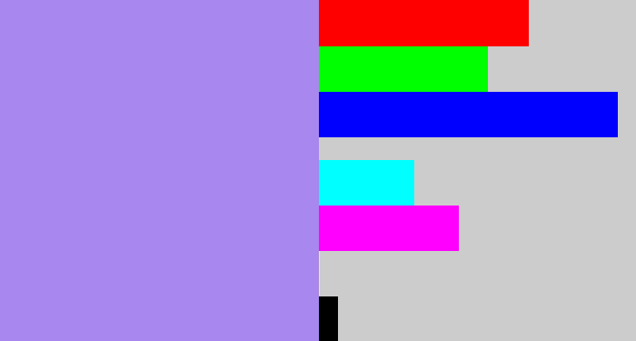 Hex color #a887ef - perrywinkle