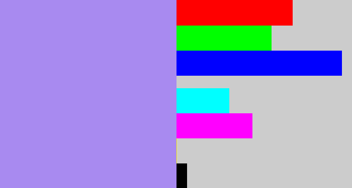 Hex color #a88af0 - perrywinkle