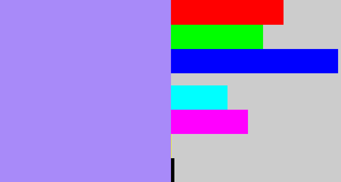 Hex color #a88af9 - periwinkle