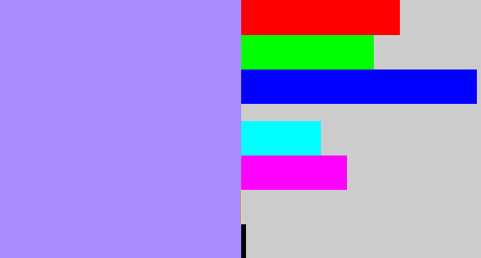 Hex color #a88cfb - periwinkle