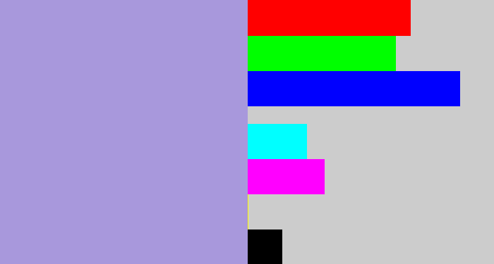 Hex color #a898dc - pale purple
