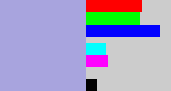 Hex color #a8a4de - pale purple
