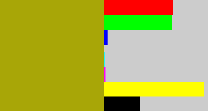 Hex color #a8a607 - puke