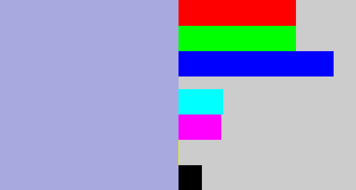 Hex color #a8a9df - light grey blue