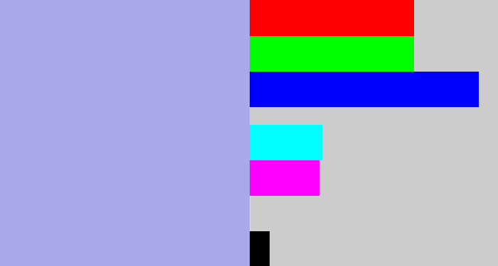 Hex color #a8a9eb - pastel blue