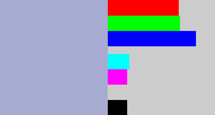 Hex color #a8abd1 - light grey blue