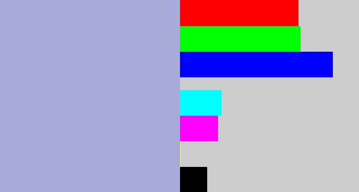 Hex color #a8abd9 - light grey blue