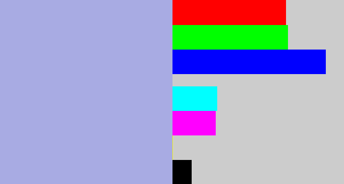 Hex color #a8abe3 - light grey blue