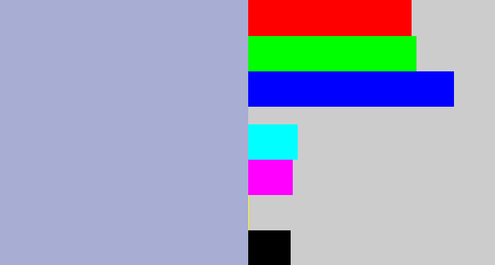 Hex color #a8add3 - light grey blue